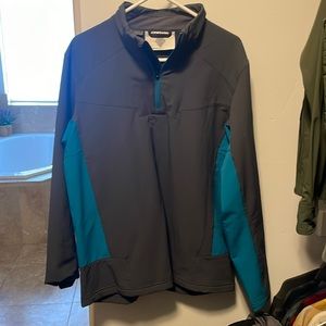 Spyder Waterproof, fleece lined ski top. Large. Men’s. (Grey/blue)